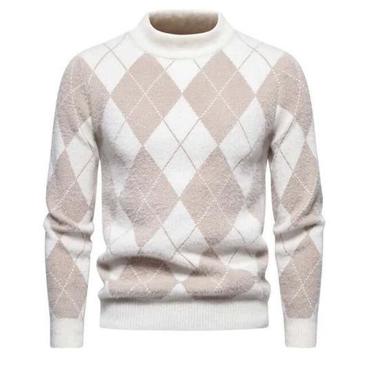 Classic Pattern Crew Neck Sweater - Luxivelle