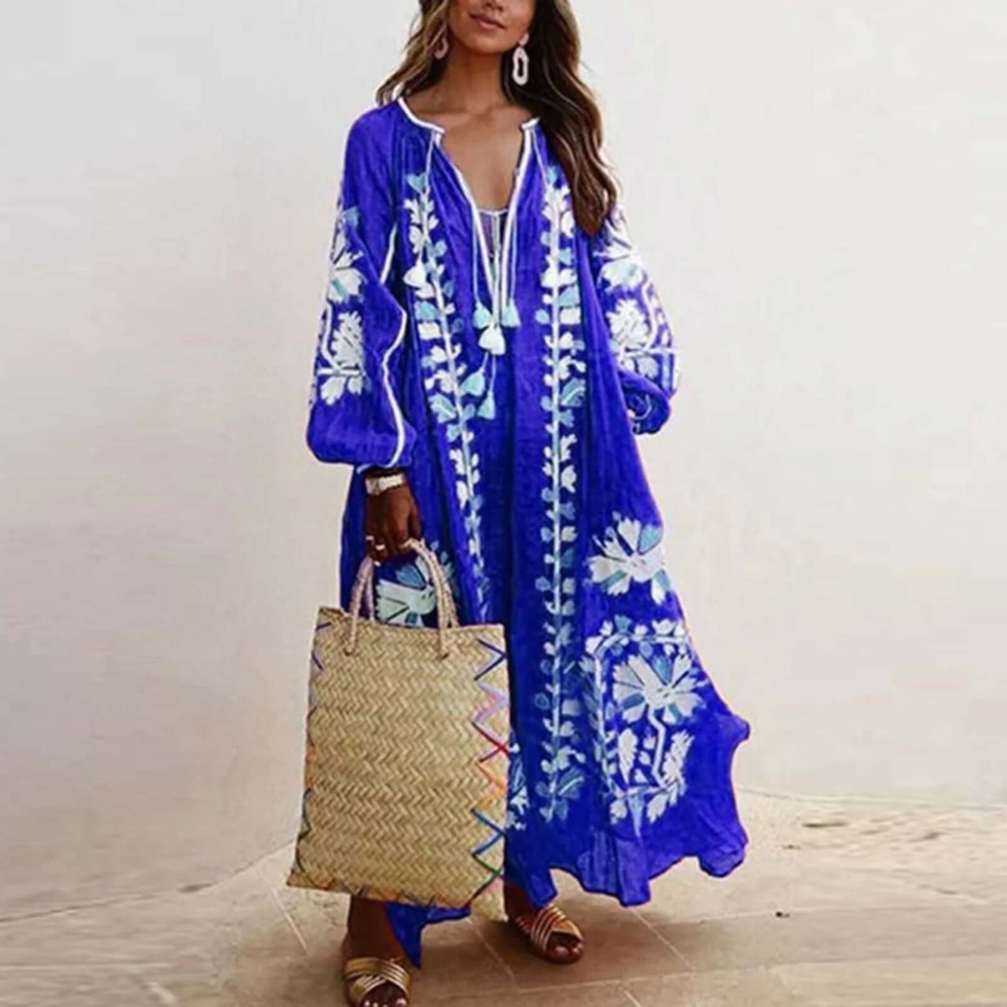 Large Floral Retro Style Dress