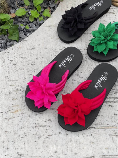 Colorful Floral Flip Flop Sandals