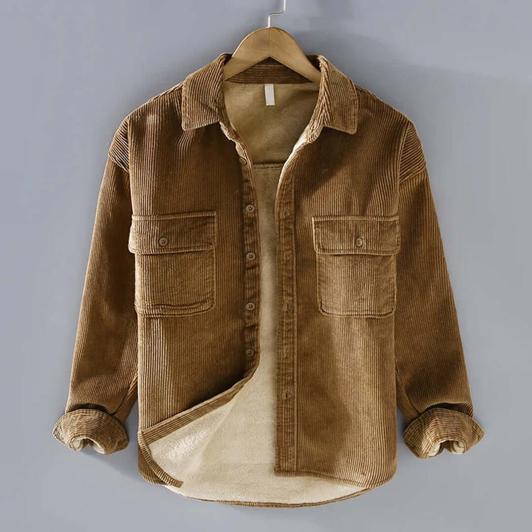Rugged Corduroy Fleece Lined Mens Jacket - Luxivelle