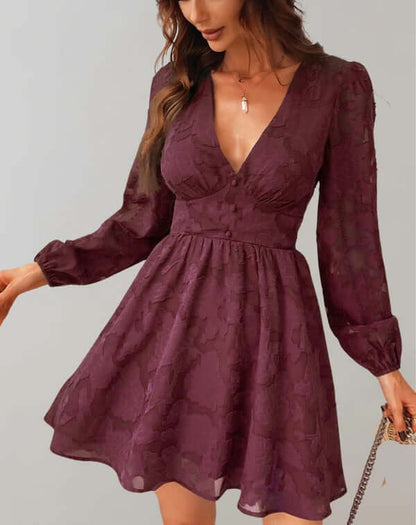 Elegant V Neck Evening Party Dress