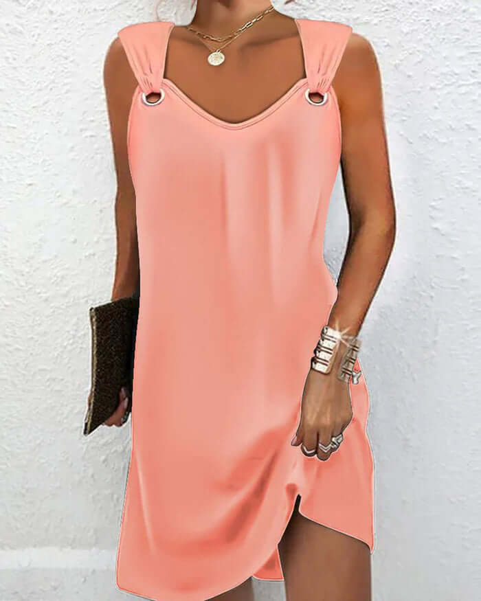 Elegant Knee Length Dress - Loose Fit