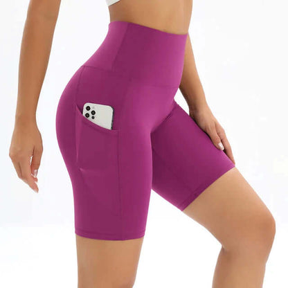 Women's Athletic Waist Running Shorts with Pockets