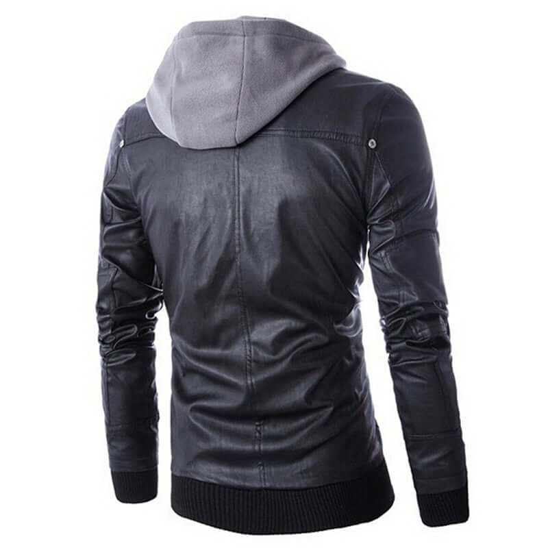 Waterproof Synthetic Leather Parka Jacket