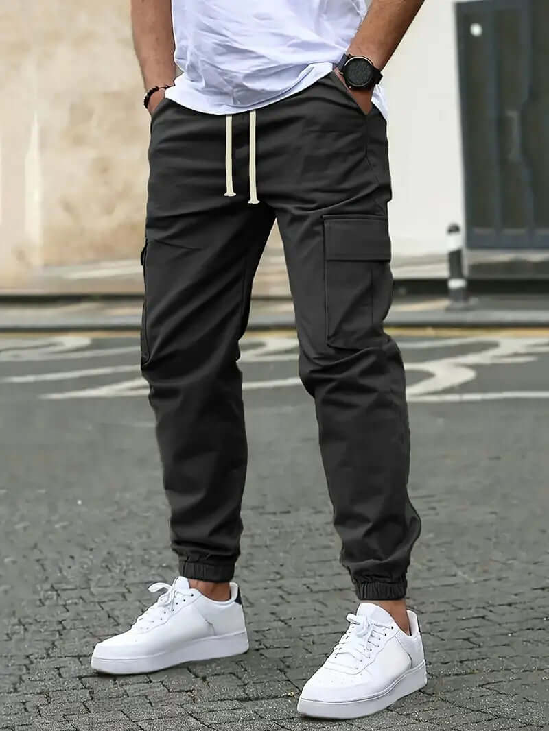 Comfortable Elastic Waist Trousers with Pockets