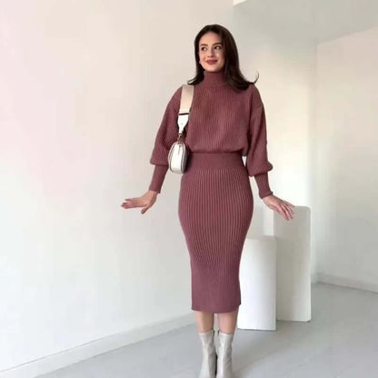 Textured Knit Sweater Dress - Chic