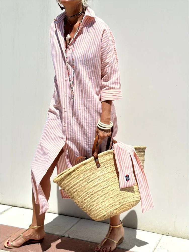 Chic Summer Stripe Sundress - Luxivelle