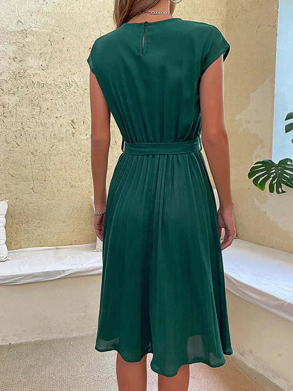 Floral Waist Tie Midi Dress for Women