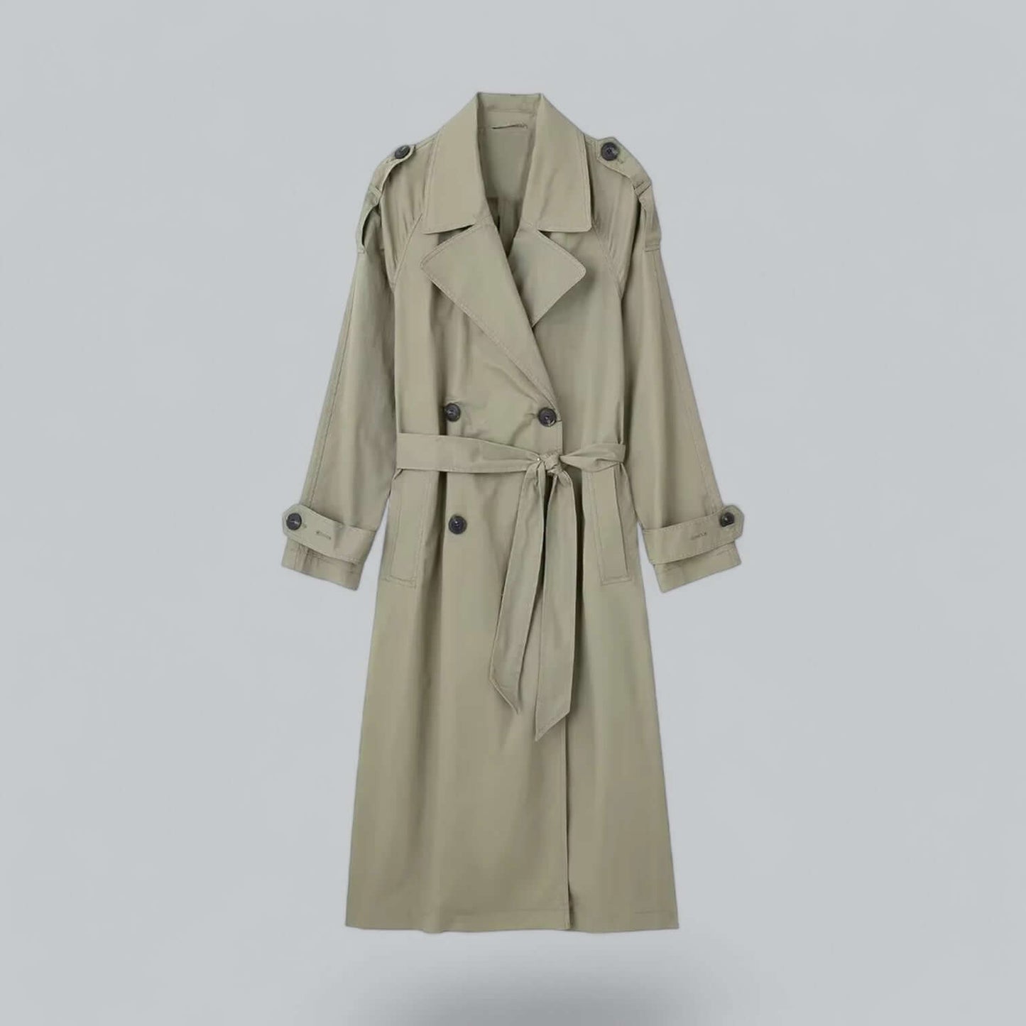 Classic Women's Belted Long Trench Coat