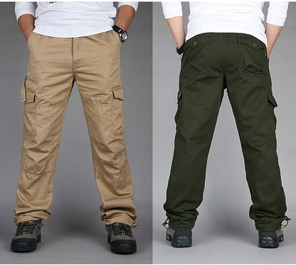 Classic Fit Mens Cargo Pants with Multiple Pockets