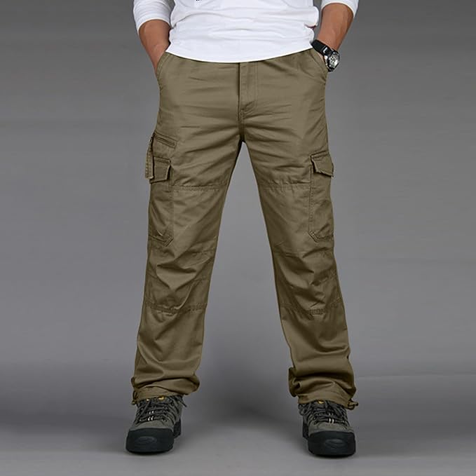 Classic Fit Mens Cargo Pants with Multiple Pockets
