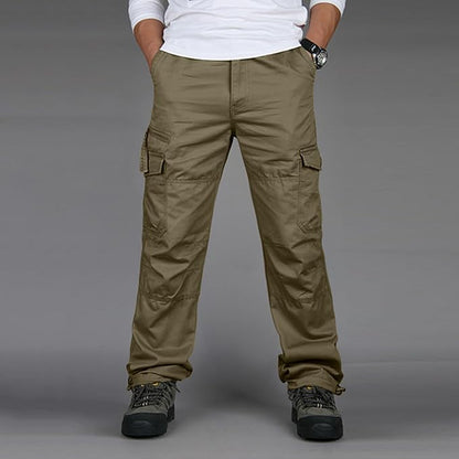 Classic Fit Mens Cargo Pants with Multiple Pockets