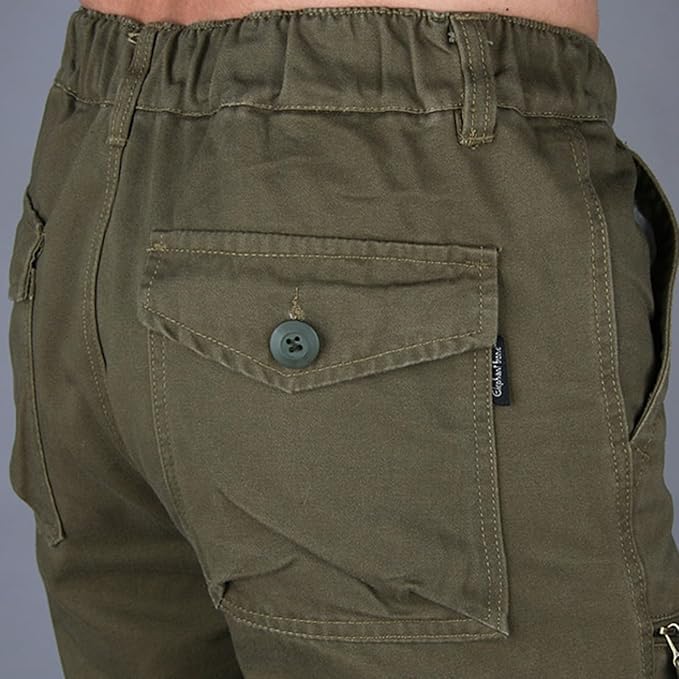 Classic Fit Mens Cargo Pants with Multiple Pockets