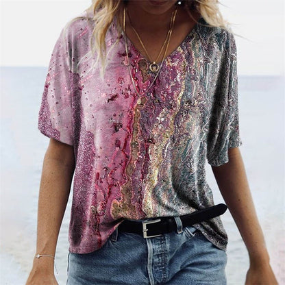 Ladies Comfortable V-Neck Summer T-Shirt