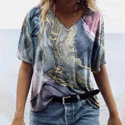 Ladies Comfortable V-Neck Summer T-Shirt