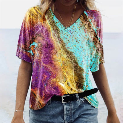 Ladies Comfortable V-Neck Summer T-Shirt