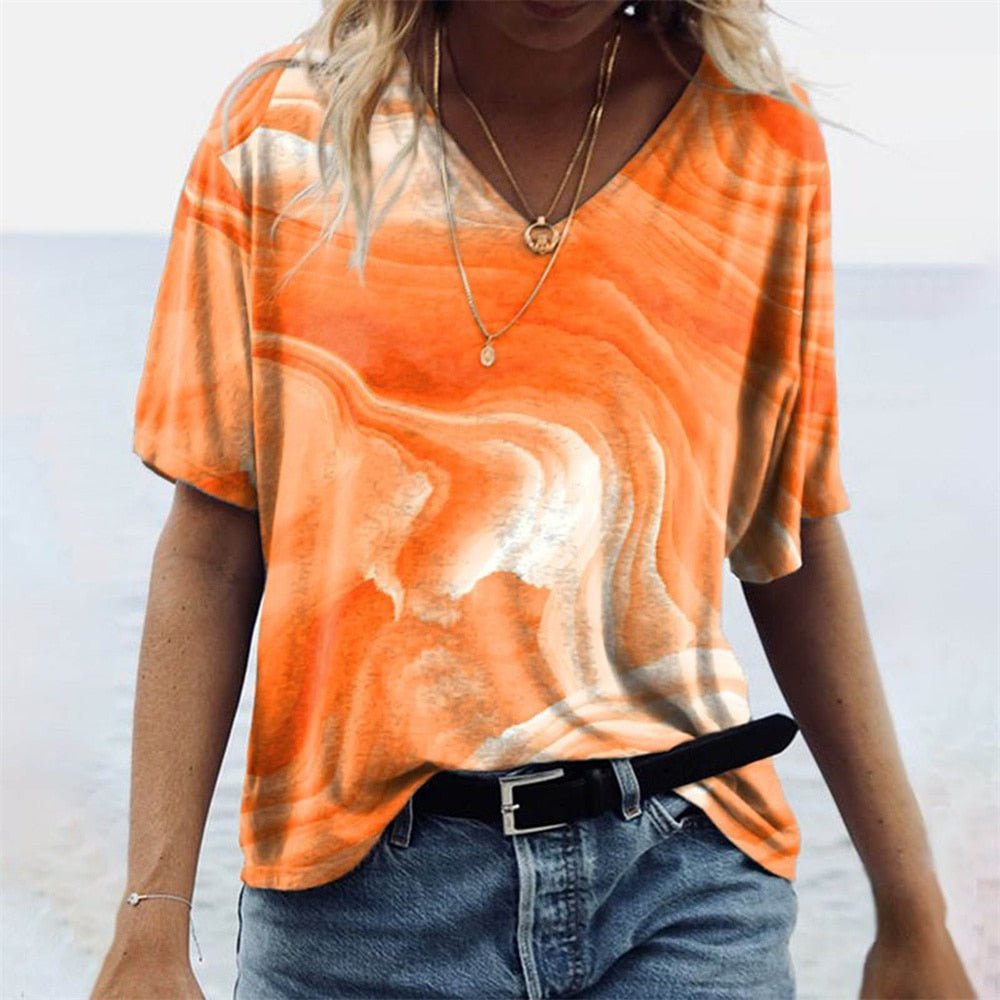 Ladies Comfortable V-Neck Summer T-Shirt