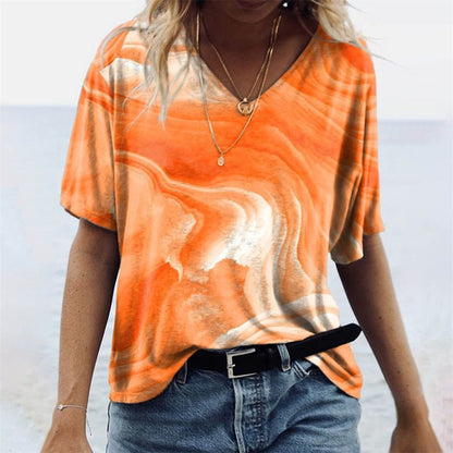 Ladies Comfortable V-Neck Summer T-Shirt