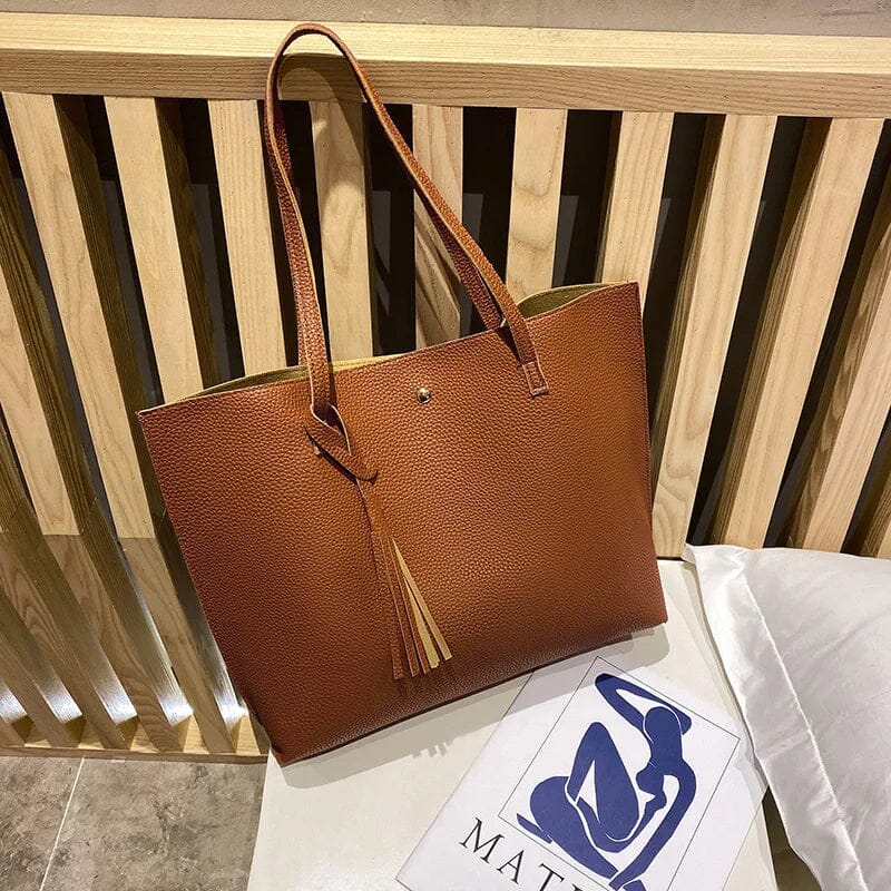 Genuine Leather Tote Shoulder Bag