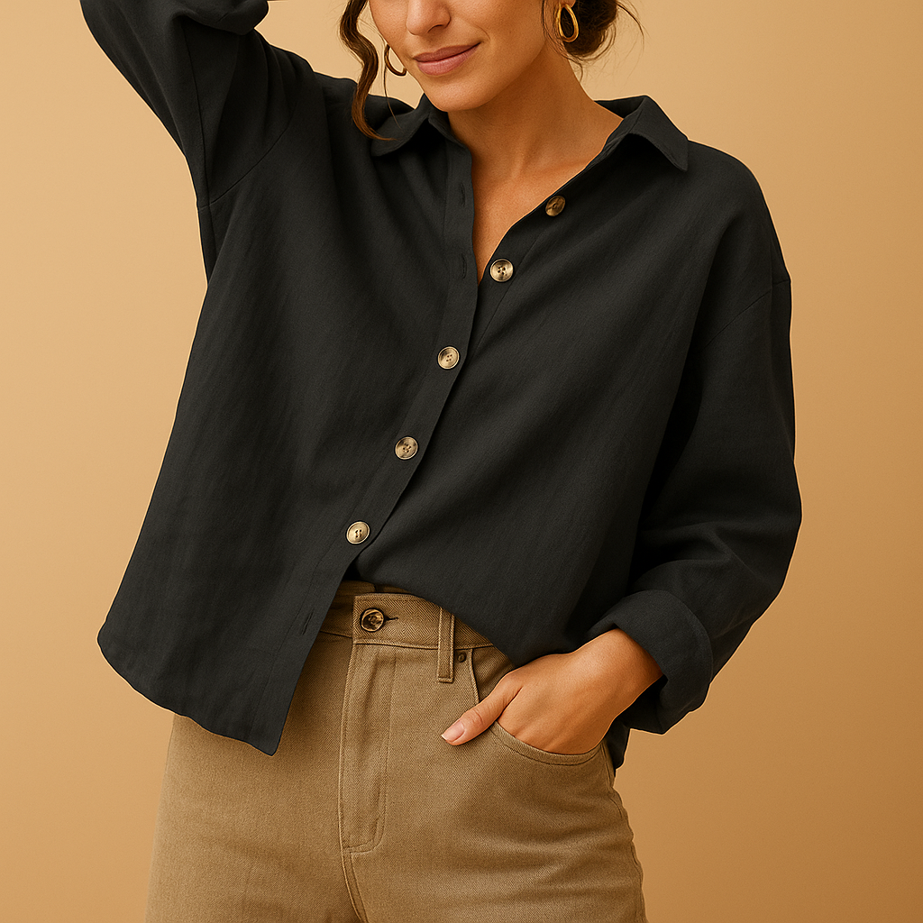 Relaxed Fit Women's Cotton Long Sleeve Top - Luxivelle