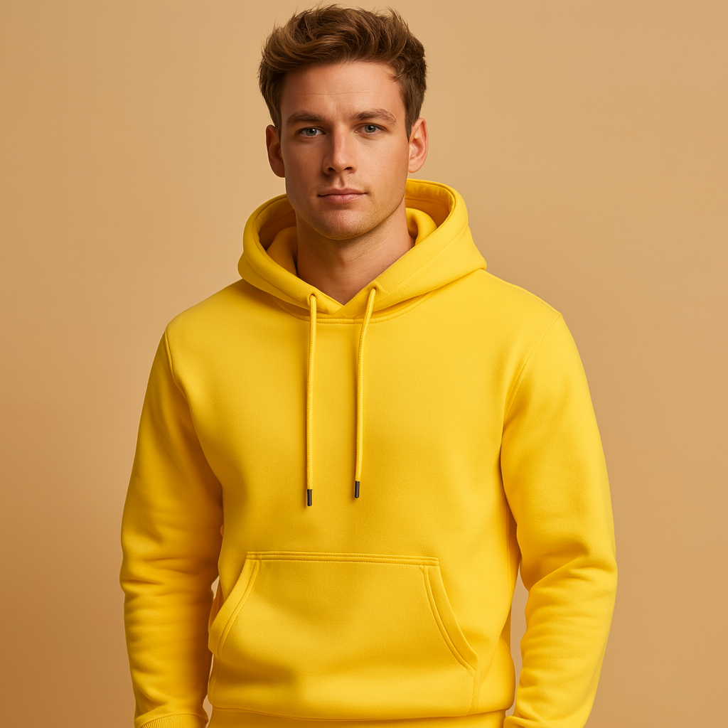 Men’s casual hoodie with soft fabric, hood with drawstrings, and kangaroo pocket. Perfect for everyday comfort in all seasons.