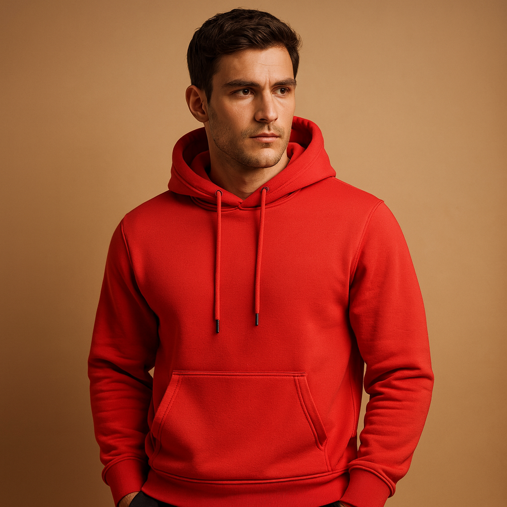 Men’s casual hoodie with soft fabric, hood with drawstrings, and kangaroo pocket. Perfect for everyday comfort in all seasons.