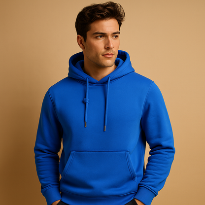 Men’s casual hoodie with soft fabric, hood with drawstrings, and kangaroo pocket. Perfect for everyday comfort in all seasons.