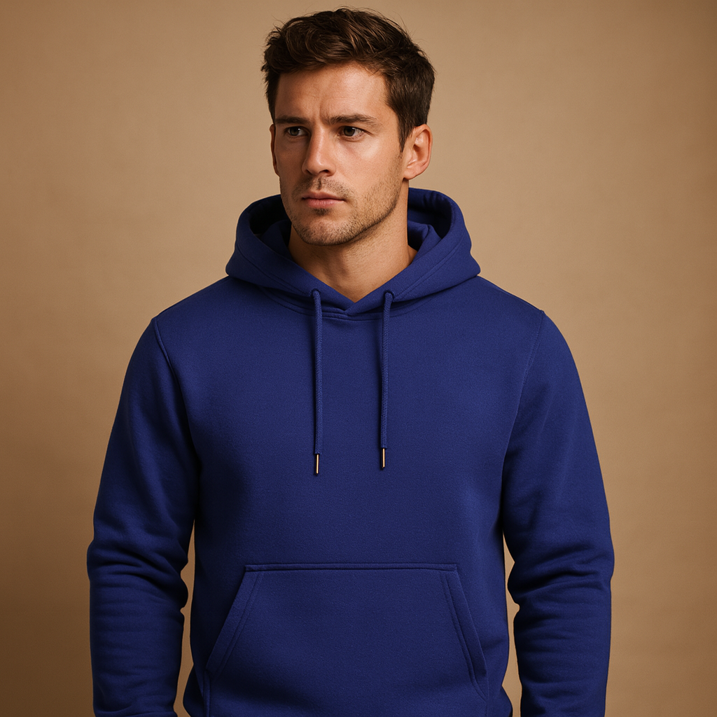 Men’s casual hoodie with soft fabric, hood with drawstrings, and kangaroo pocket. Perfect for everyday comfort in all seasons.