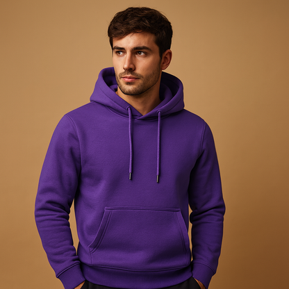 Men’s casual hoodie with soft fabric, hood with drawstrings, and kangaroo pocket. Perfect for everyday comfort in all seasons.