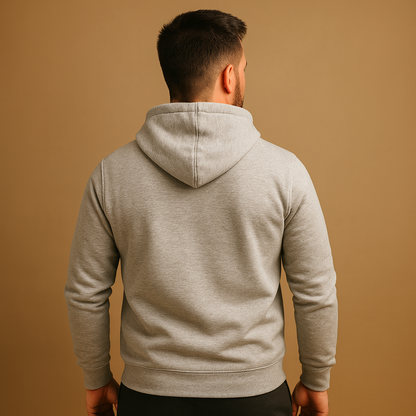 Men’s casual hoodie with soft fabric, hood with drawstrings, and kangaroo pocket. Perfect for everyday comfort in all seasons.