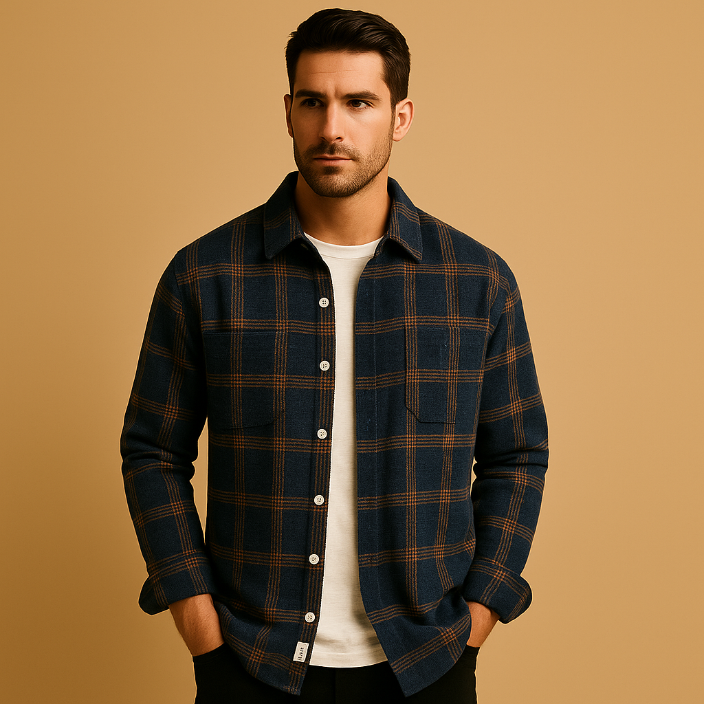 Relaxed Fit Plaid Mens Button Down Shirt - Luxivelle