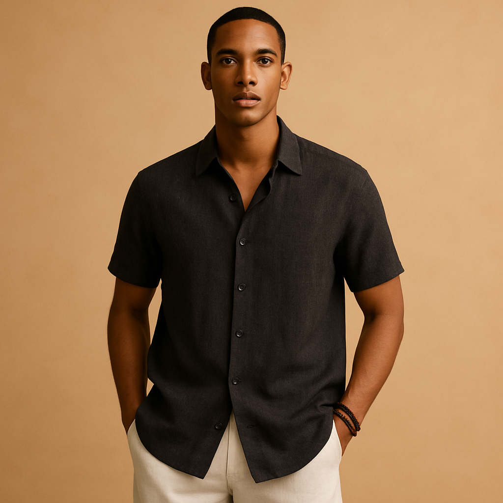Relaxed Fit Mens Short Sleeve Shirt - Luxivelle