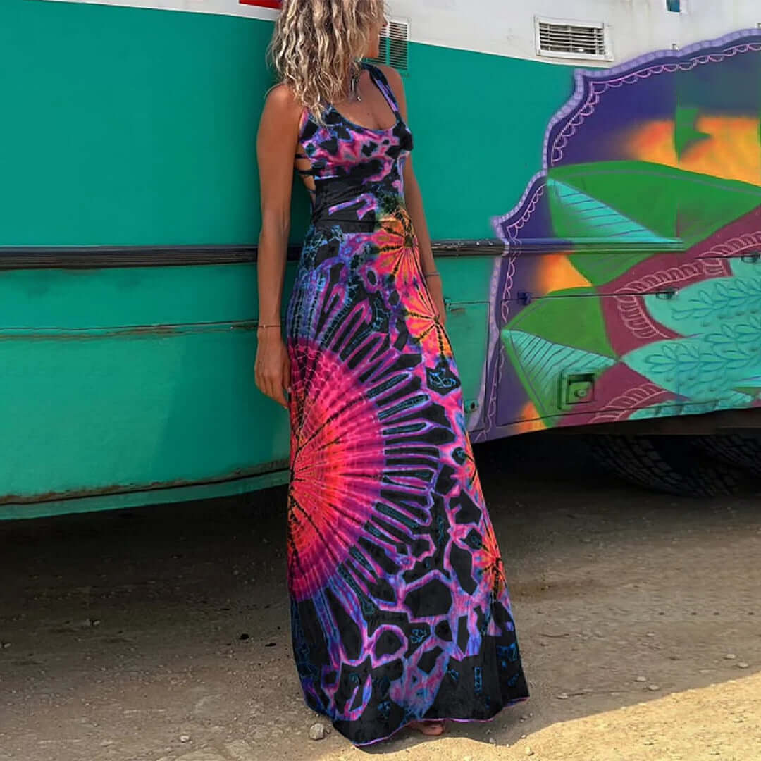 Vibrant Floral Long Maxi Dress