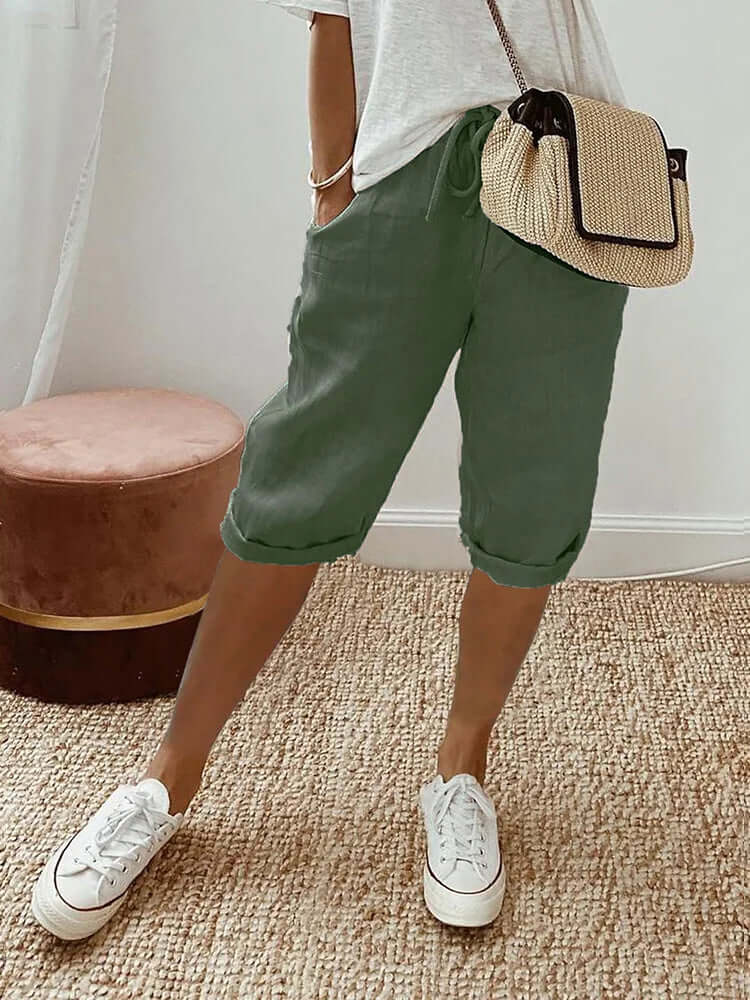 Ladies Elastic Waist Casual Trousers