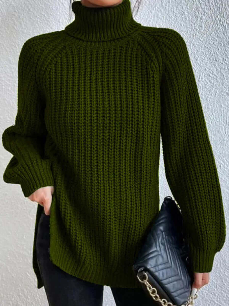 Ladies' Crew Neck Textured Knit Sweater