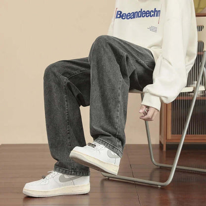 Comfortable Men's Straight Leg Casual Jeans