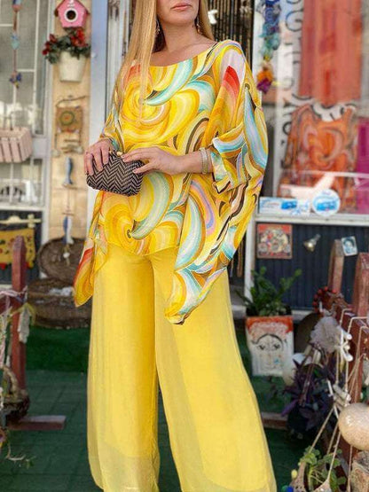 Ladies Elegant 2 Piece Chiffon Outfit
