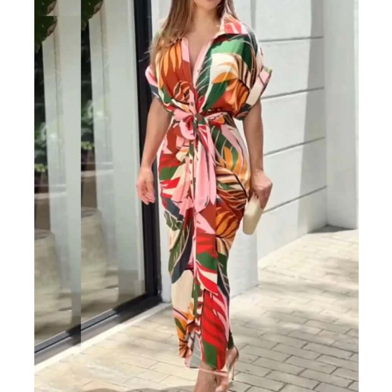 Ladies Floral Sundress with Ruffles - Luxivelle