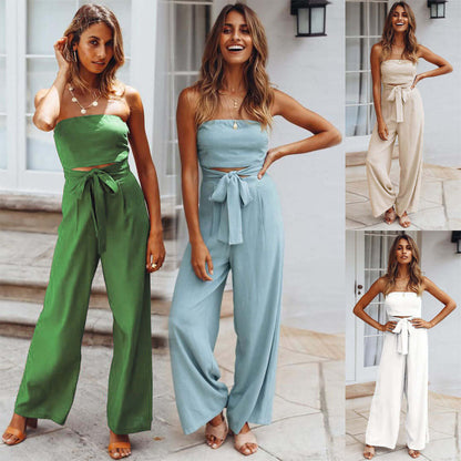 Sleeveless Summer Jumpsuit with Stretchy Waist
