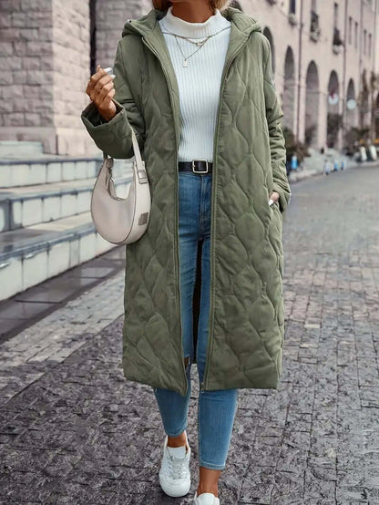 Warm Women's Padded Down Jacket with Hood - Luxivelle