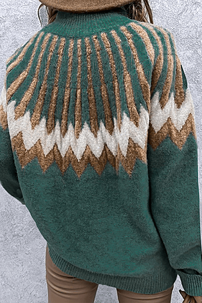Ladies' Patterned Crew Neck Sweater