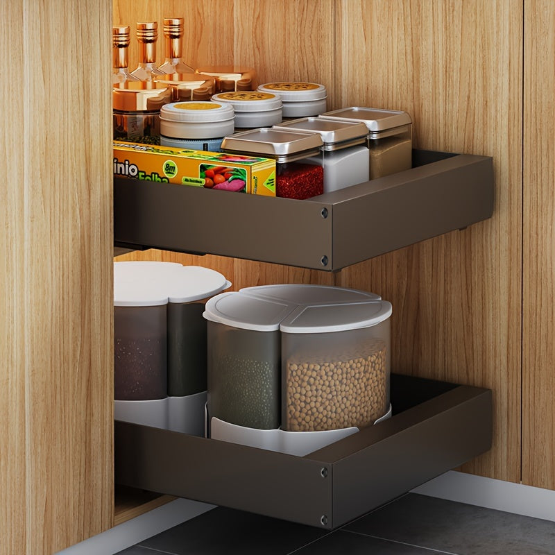 Compact Kitchen Slide Out Storage Shelf Organizer