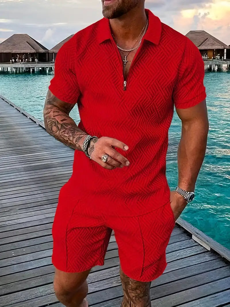 Comfortable Classic Mens Polo Shirt Set