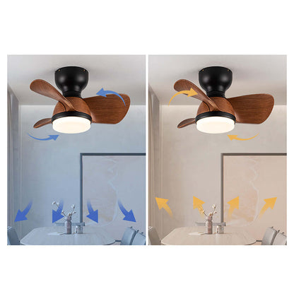 Stylish Wood Grain Ceiling Fan with LED Lighting