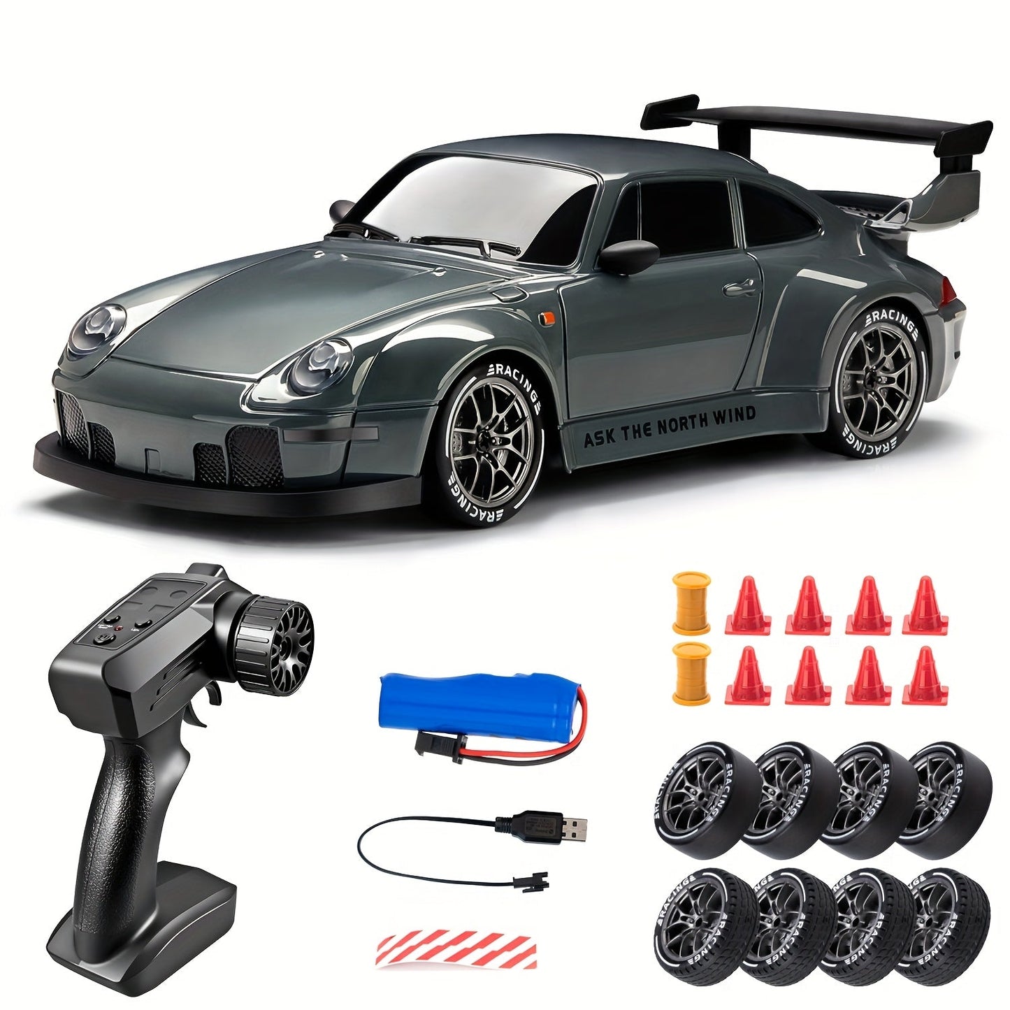 Fast 1:24 Scale RC Drift Car with LED Lights