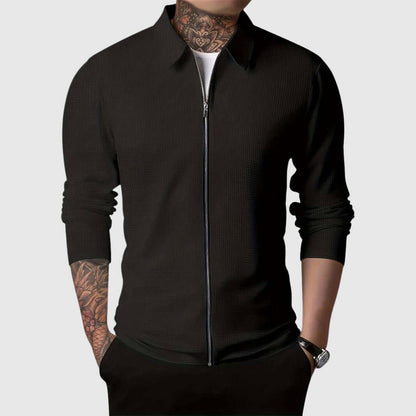 Warm Textured Zip Up Hoodie Jacket