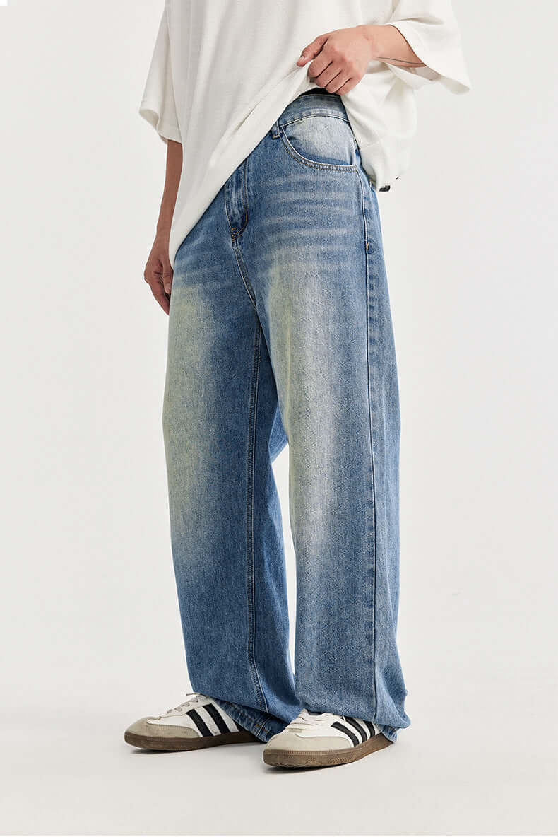 Comfortable Loose Fit Straight Leg Jeans