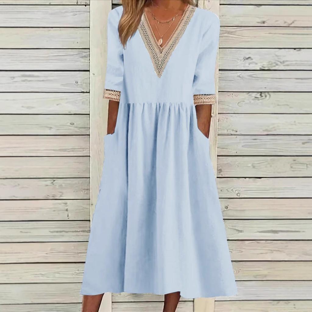 Classic Fit Collar Knee Length Dress