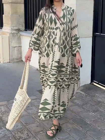 Fashionable Print Long Maxi Dress