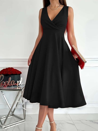 Ladies' Classic crew Neck Knee Length Dress